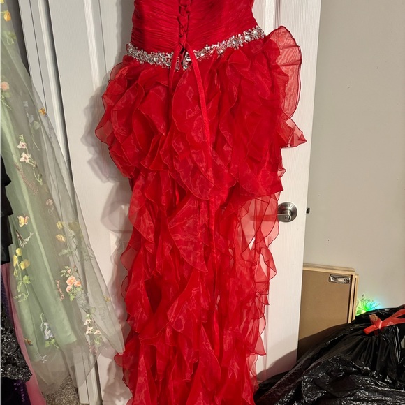 Red Ruffled Gown - Picture 2 of 2